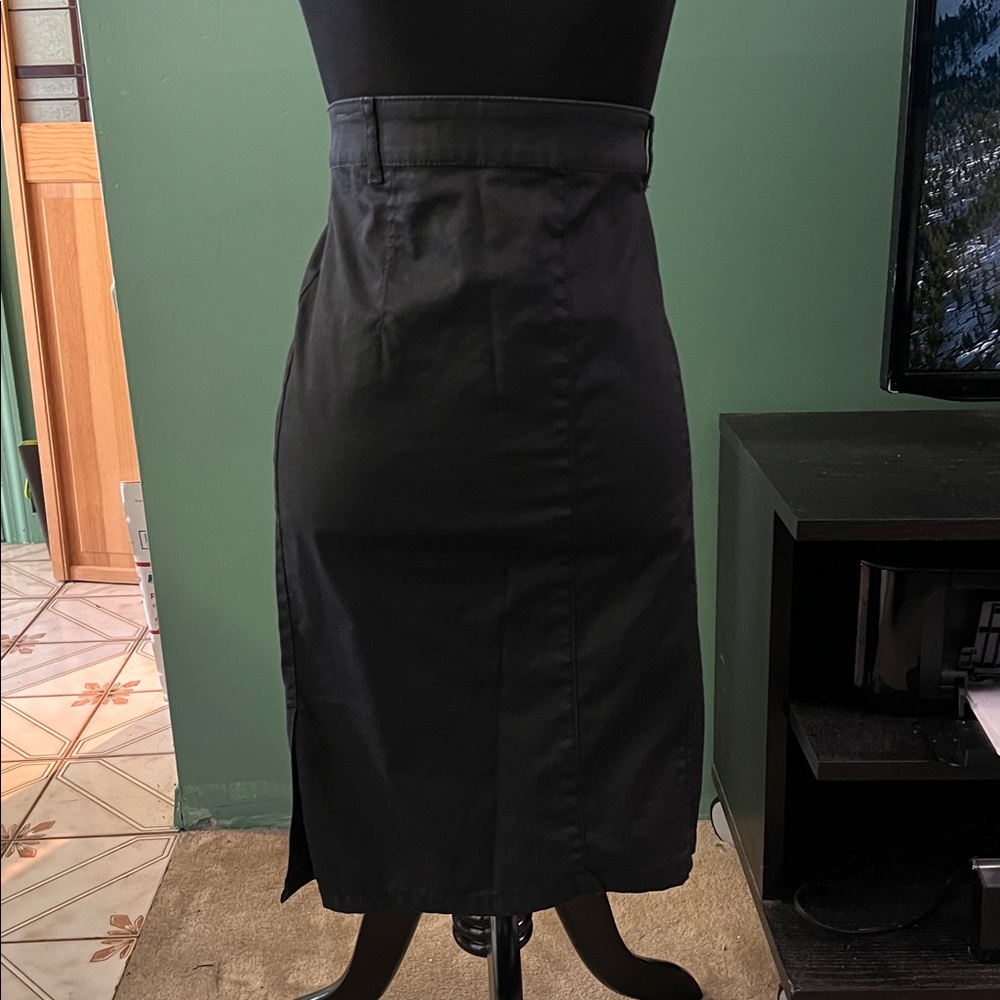 Black Denim Pencil Skirt